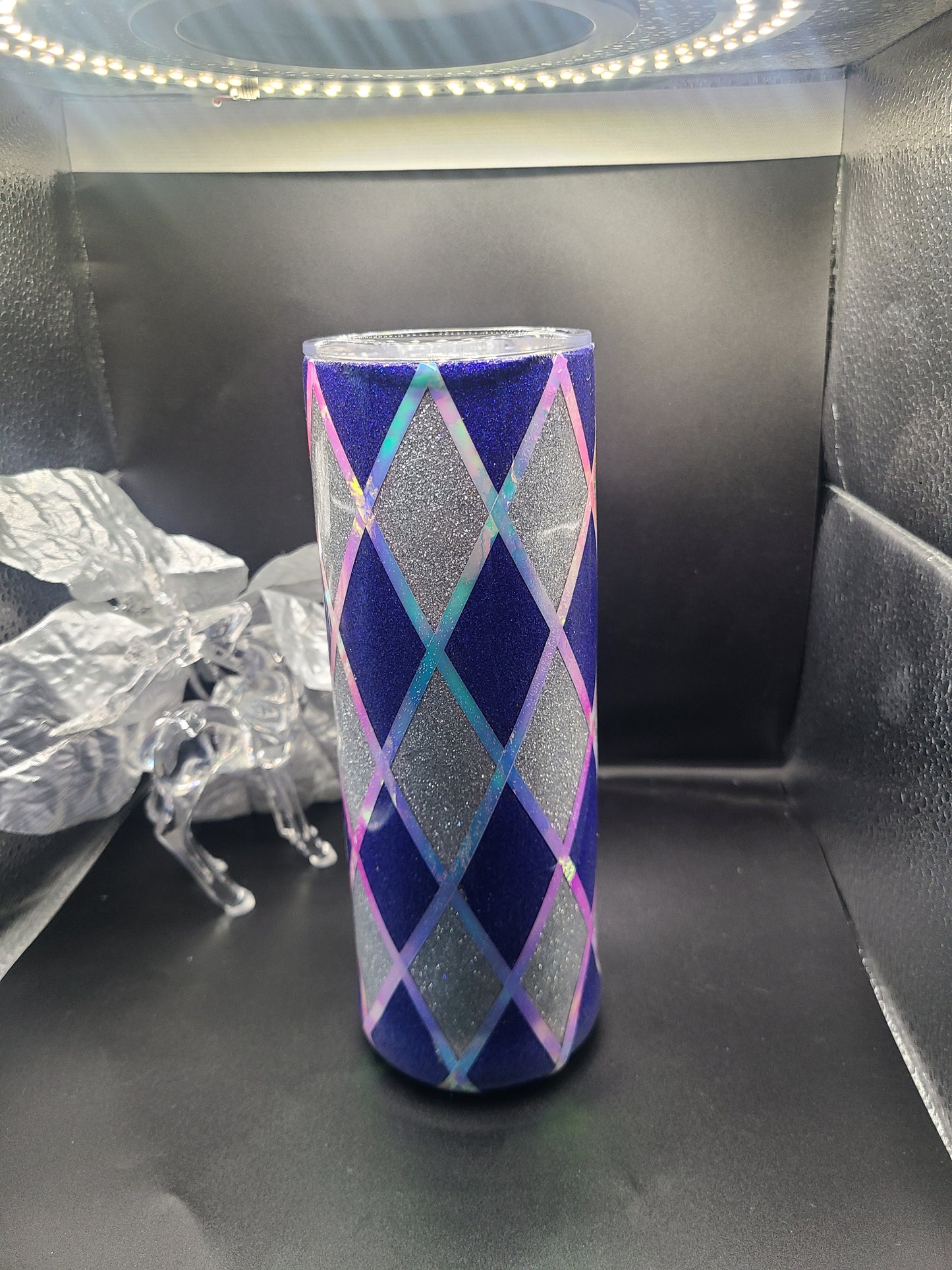 Silver & Blue Argyle