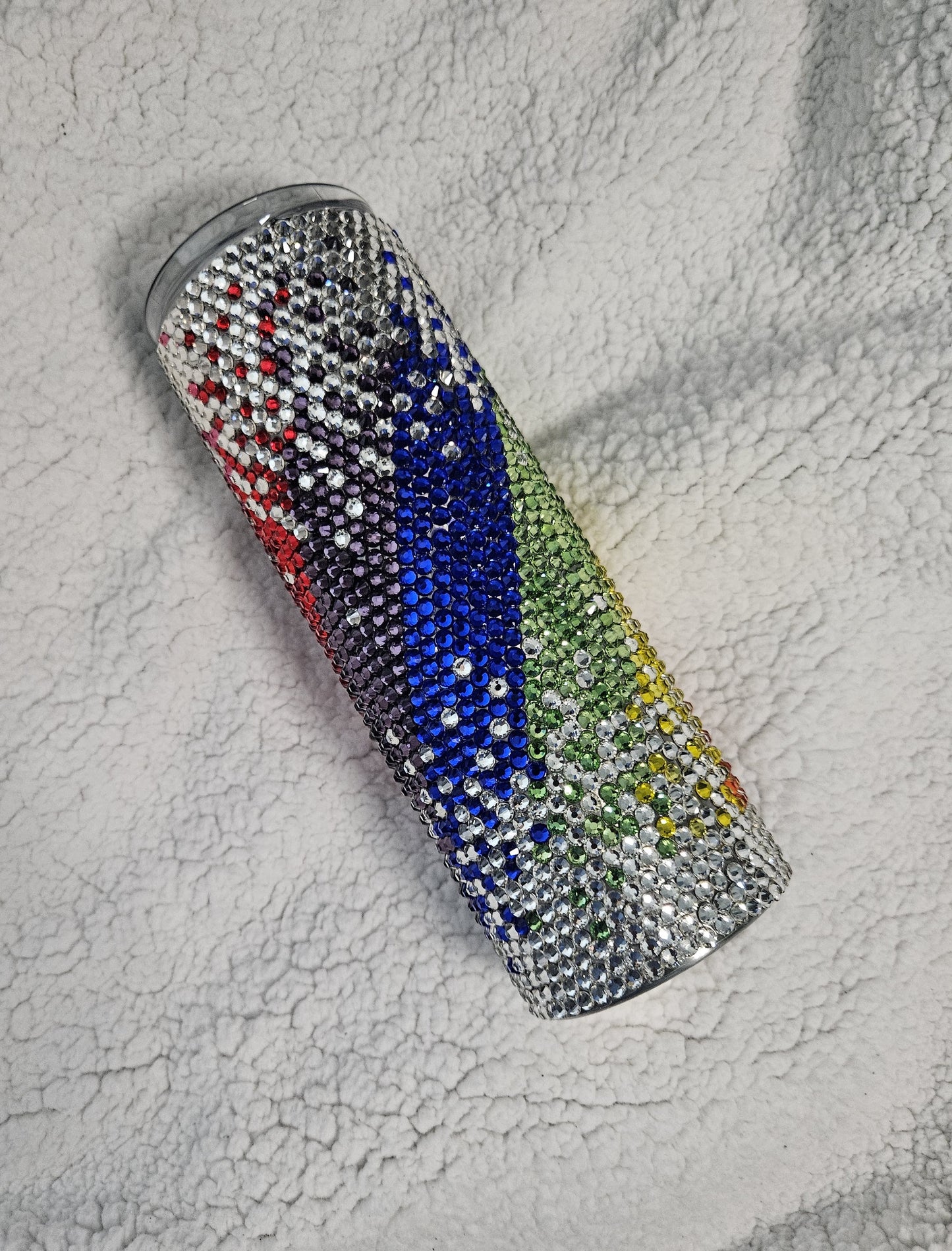 Scattered Rainbow Rhinestone 20oz. Tumbler