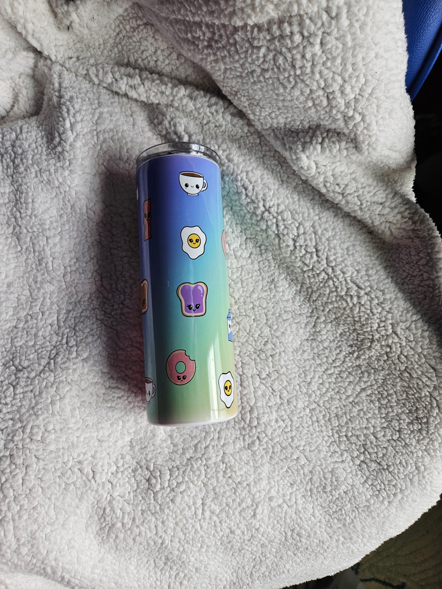 Kawaii Breakfast Emotes 20 oz. Skinny Tumbler