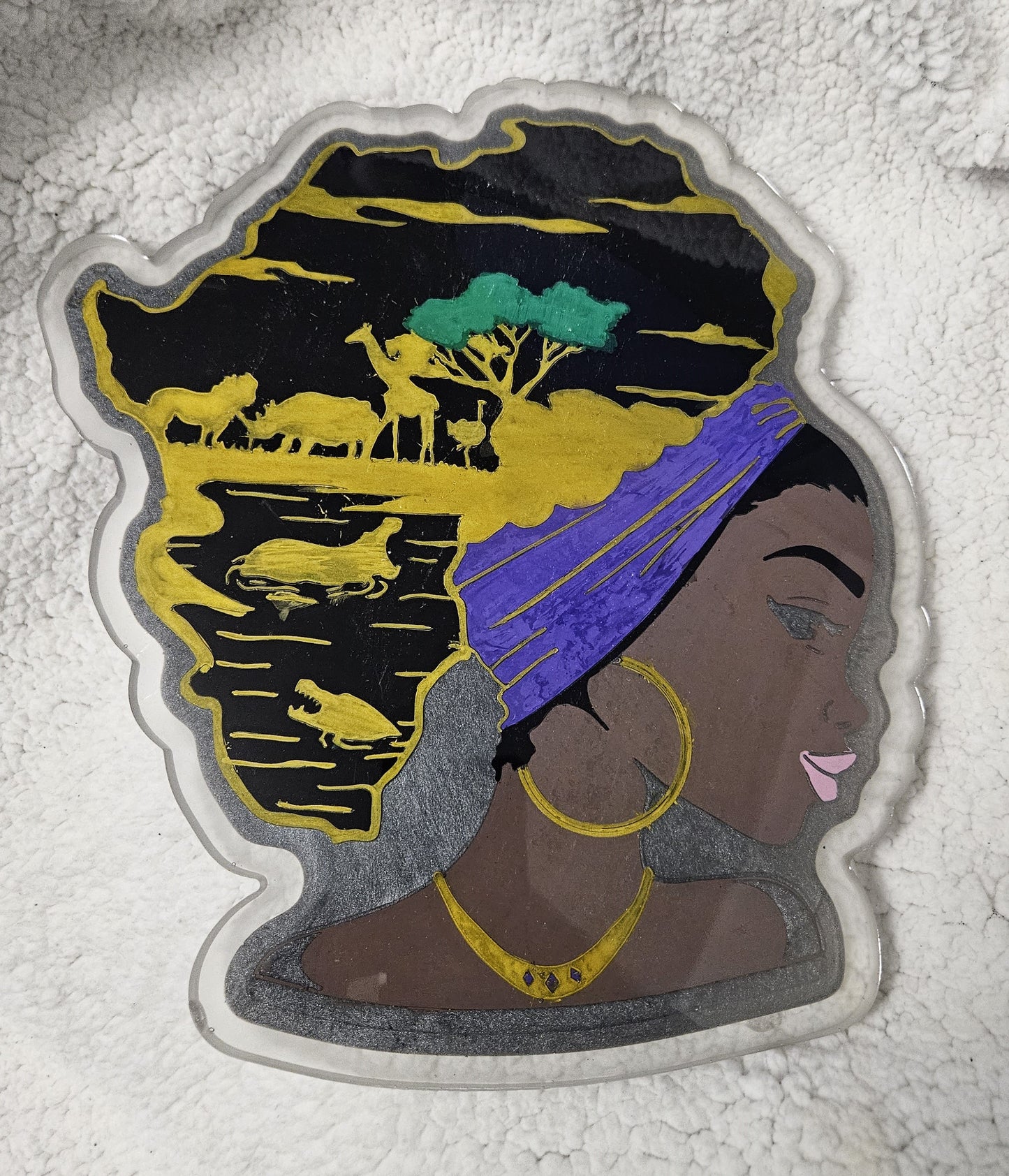 Hand Painted African Goddess Tray