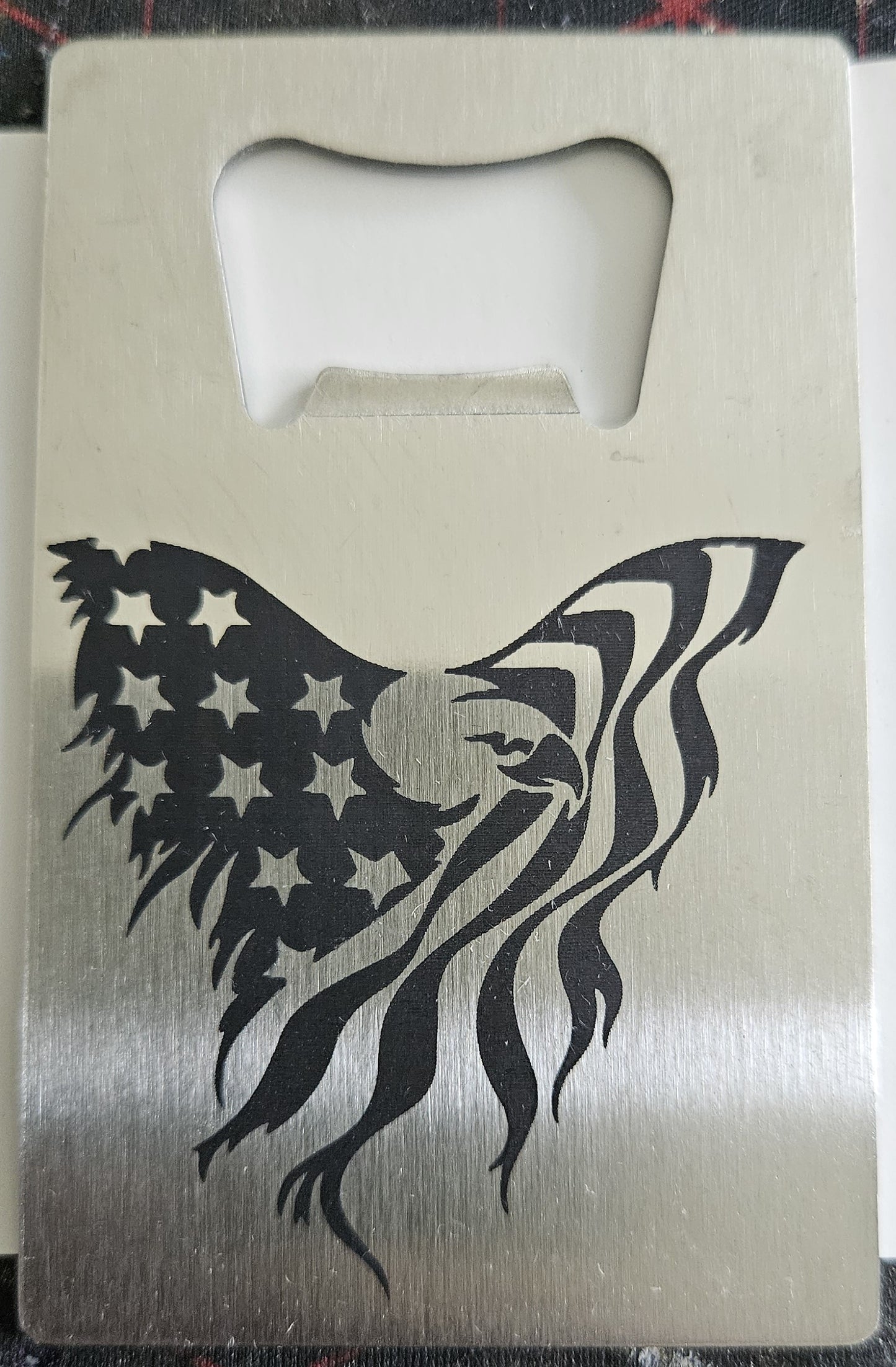 Eagle Flag Stainless Steel Bottle Opener