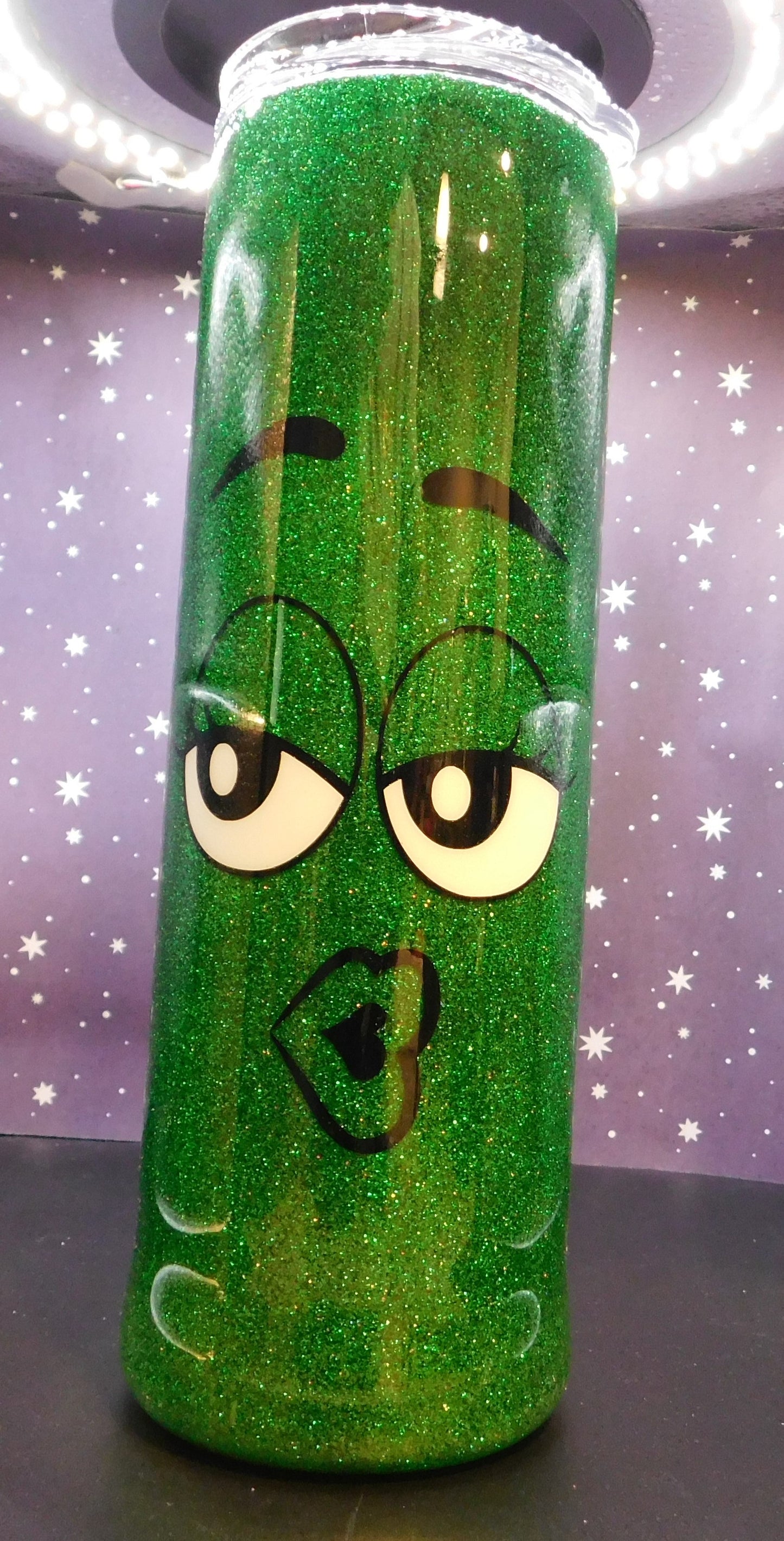 Green Glittered M&M 30 oz. Skinny Tumbler