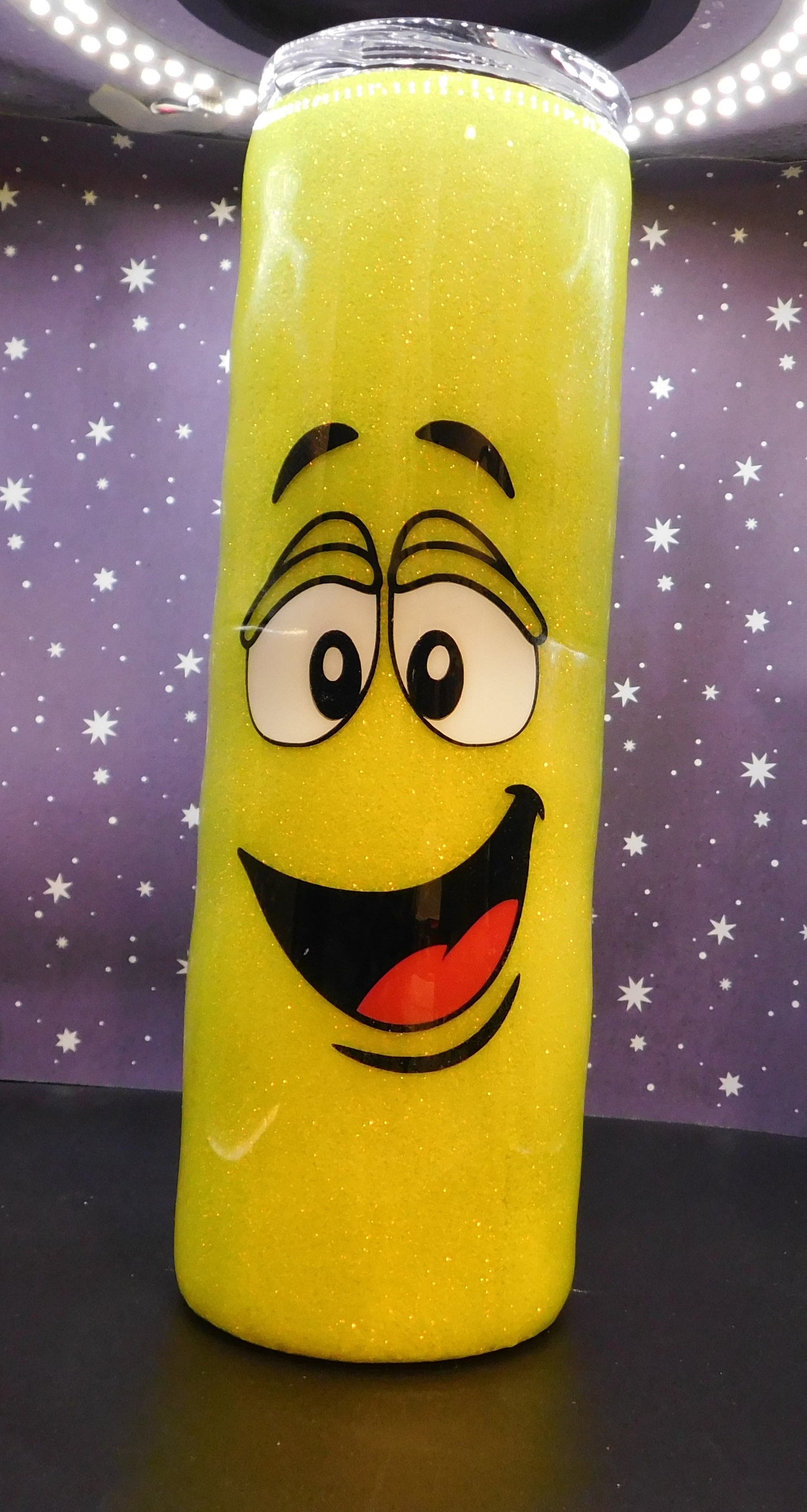 Yellow Glittered M&M 30 oz. Skinny Tumbler