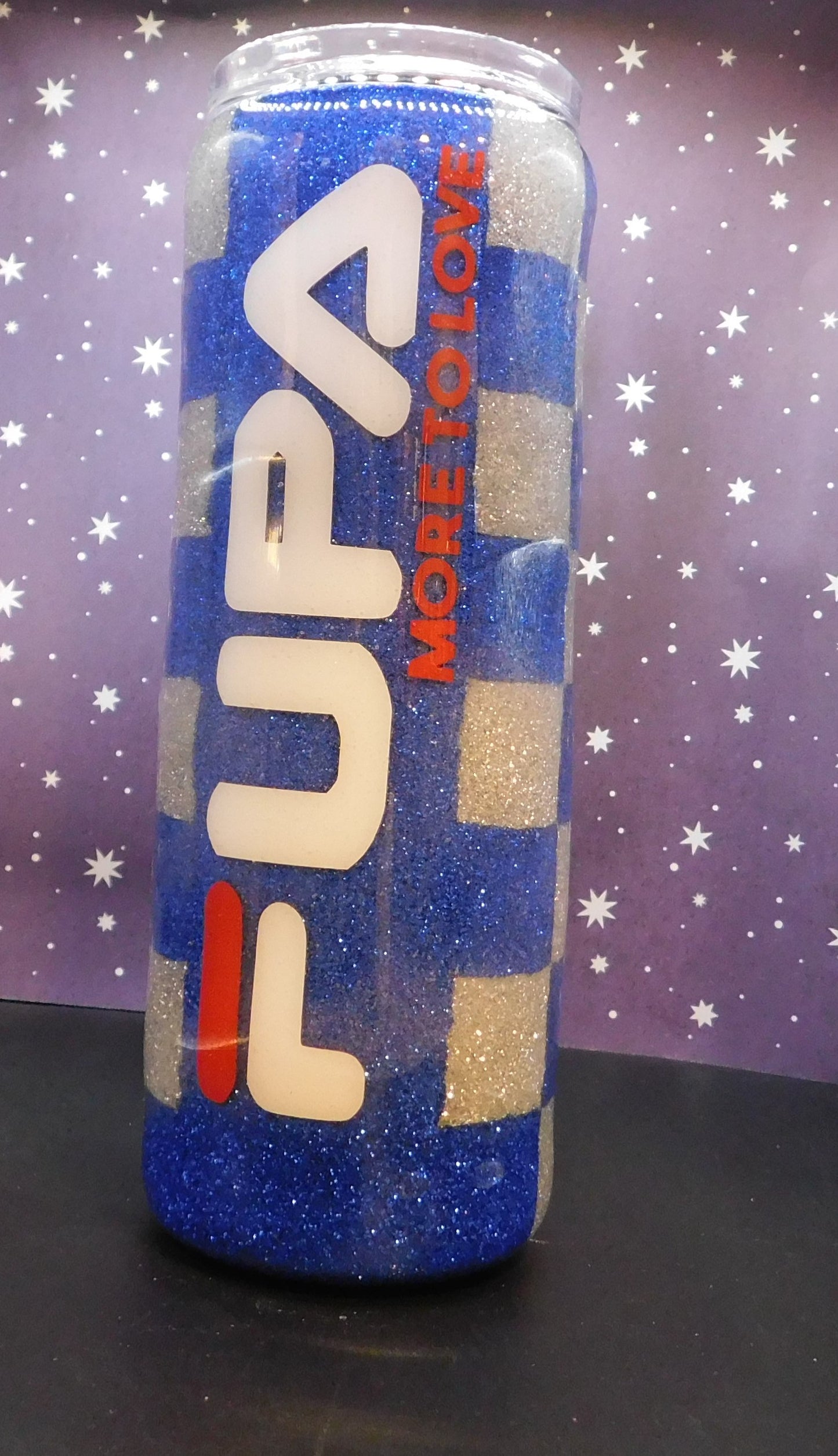 Fupa Silver & Blue Glittered 20 oz. Skinny Tumbler