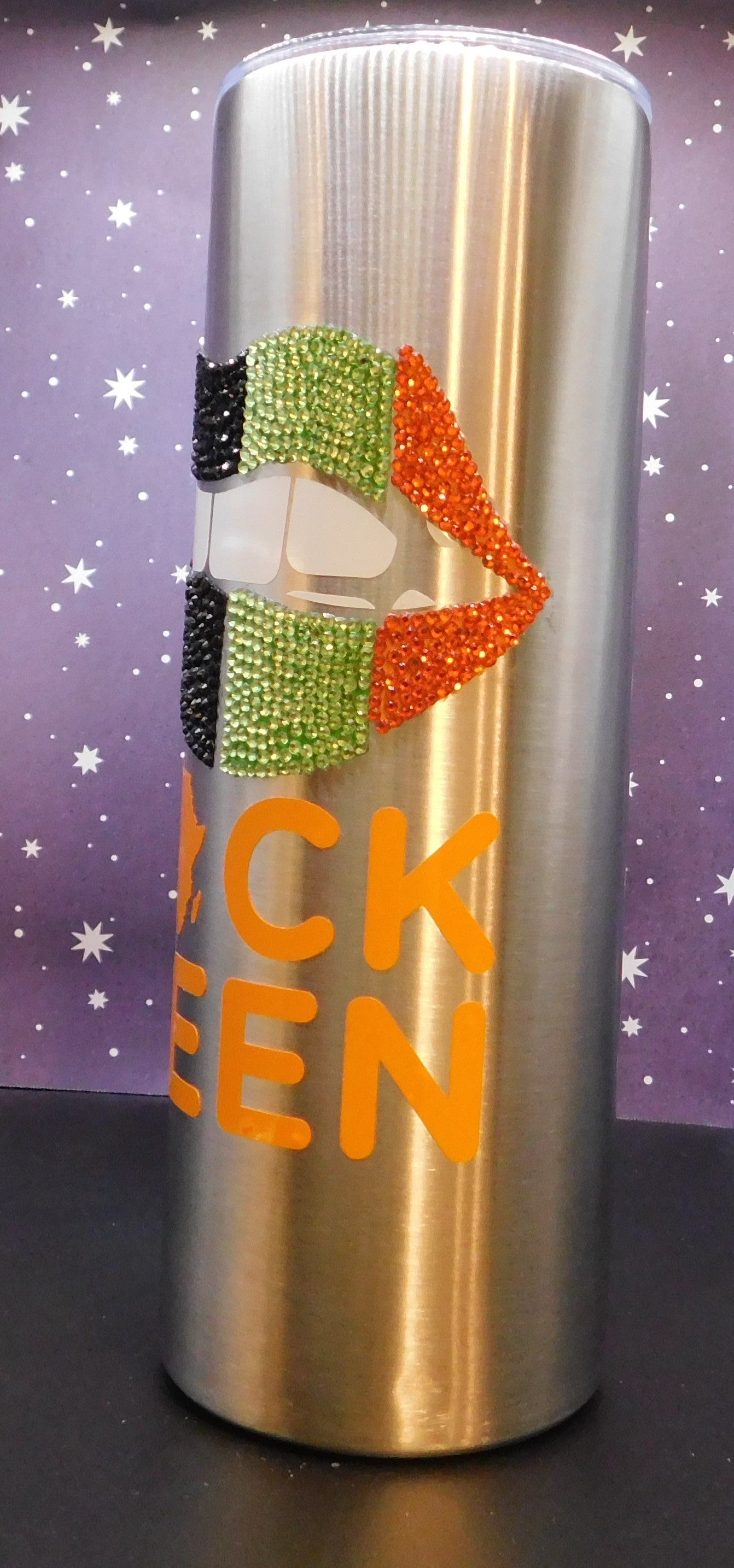 Black Queen Rhinestone Lips 20 oz. Skinny Tumbler