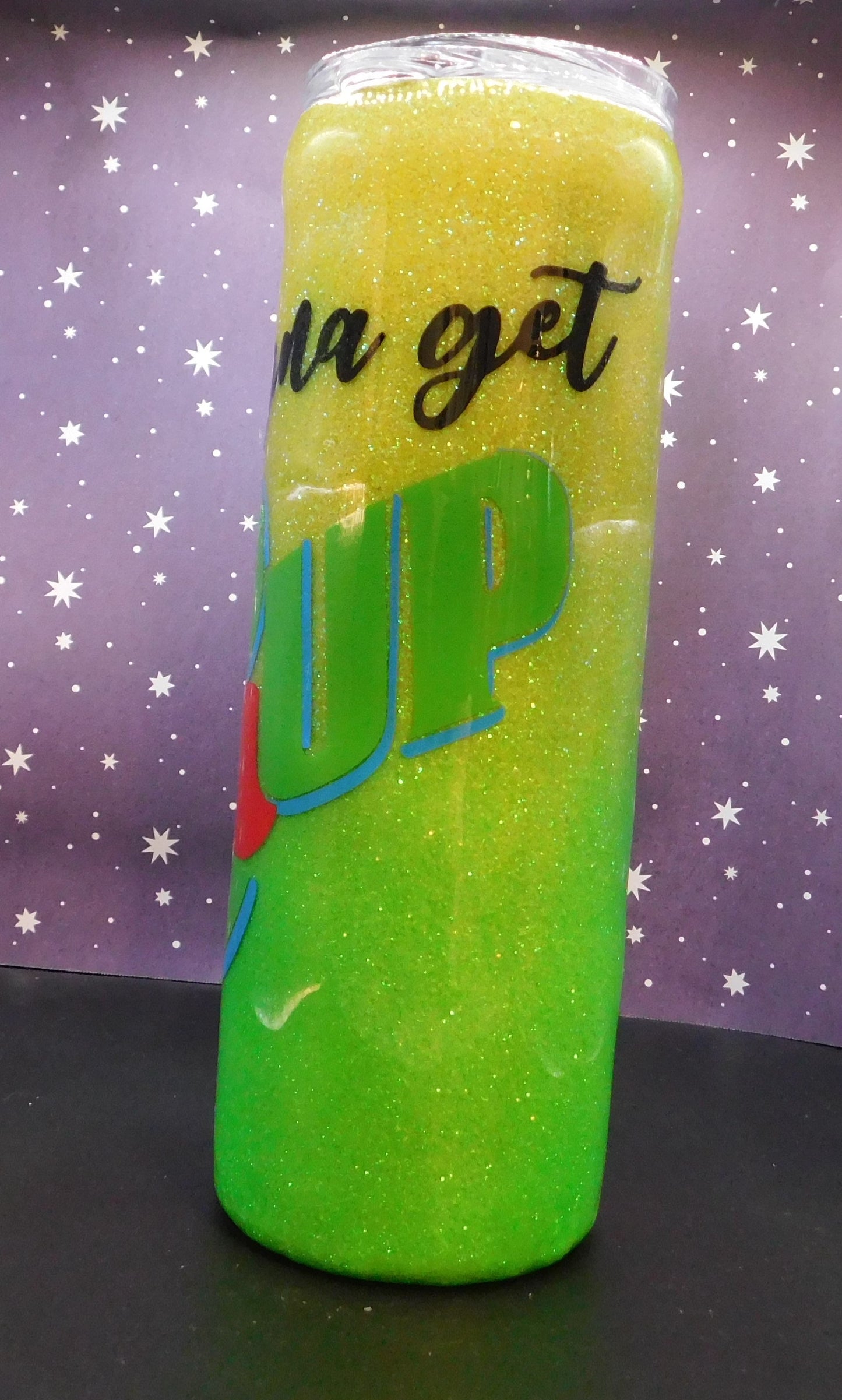 Tryna Get 8 Up Ombre Glittered 20 oz. Skinny Tumbler