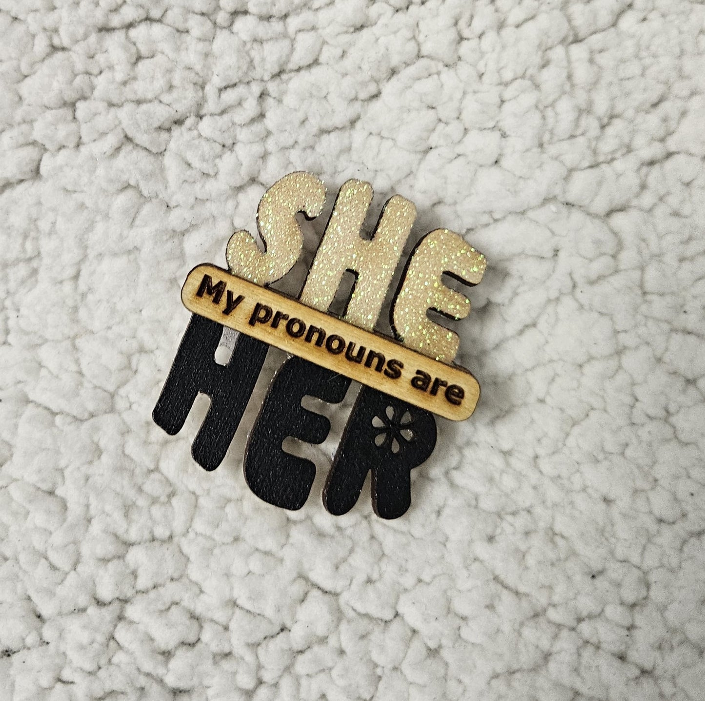 She/Her Pronoun Lapel Pins