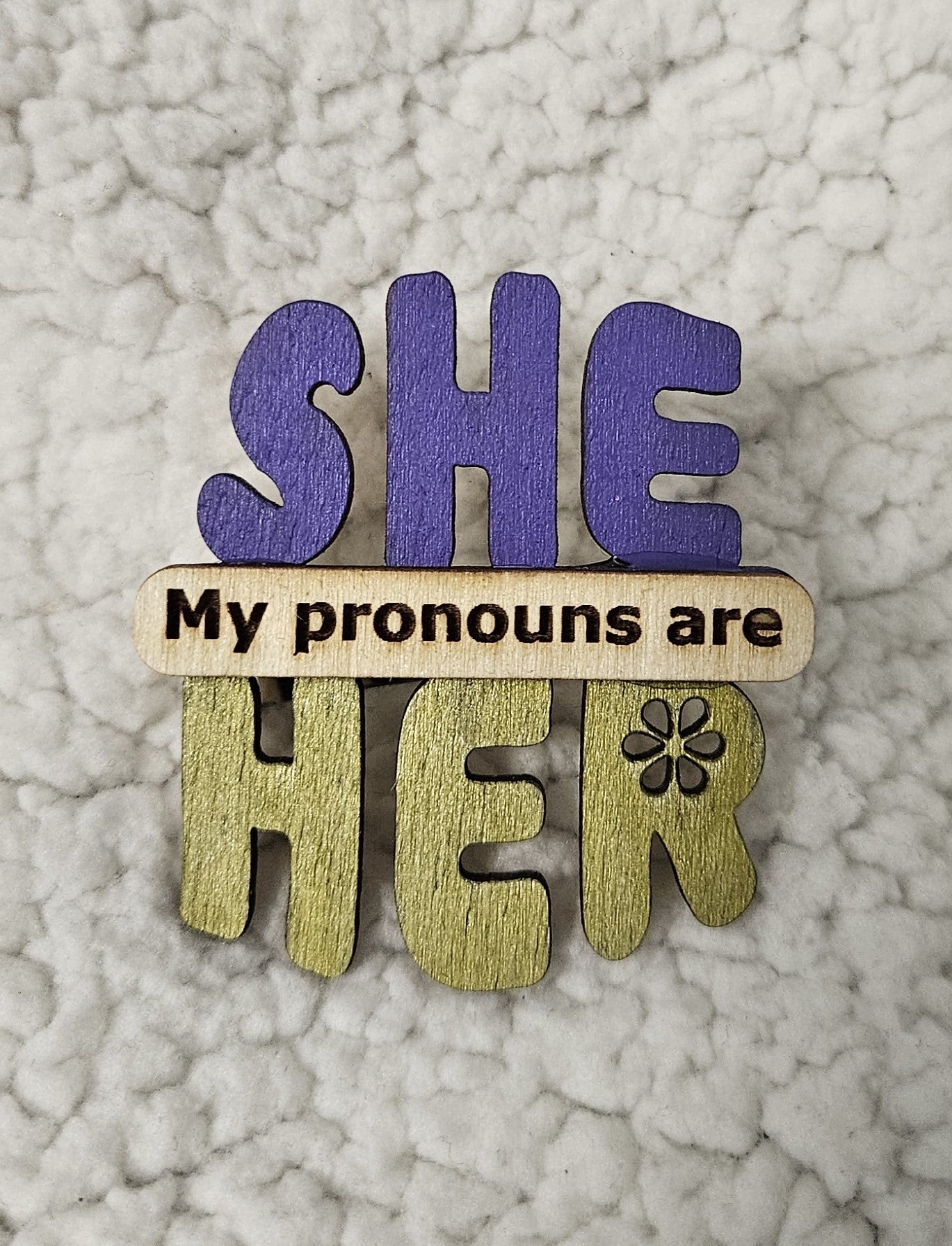 She/Her Pronoun Lapel Pins
