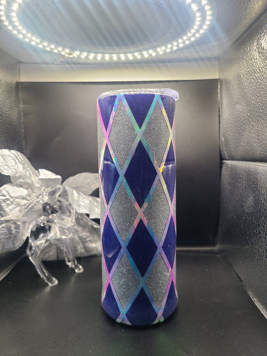 Silver & Blue Argyle