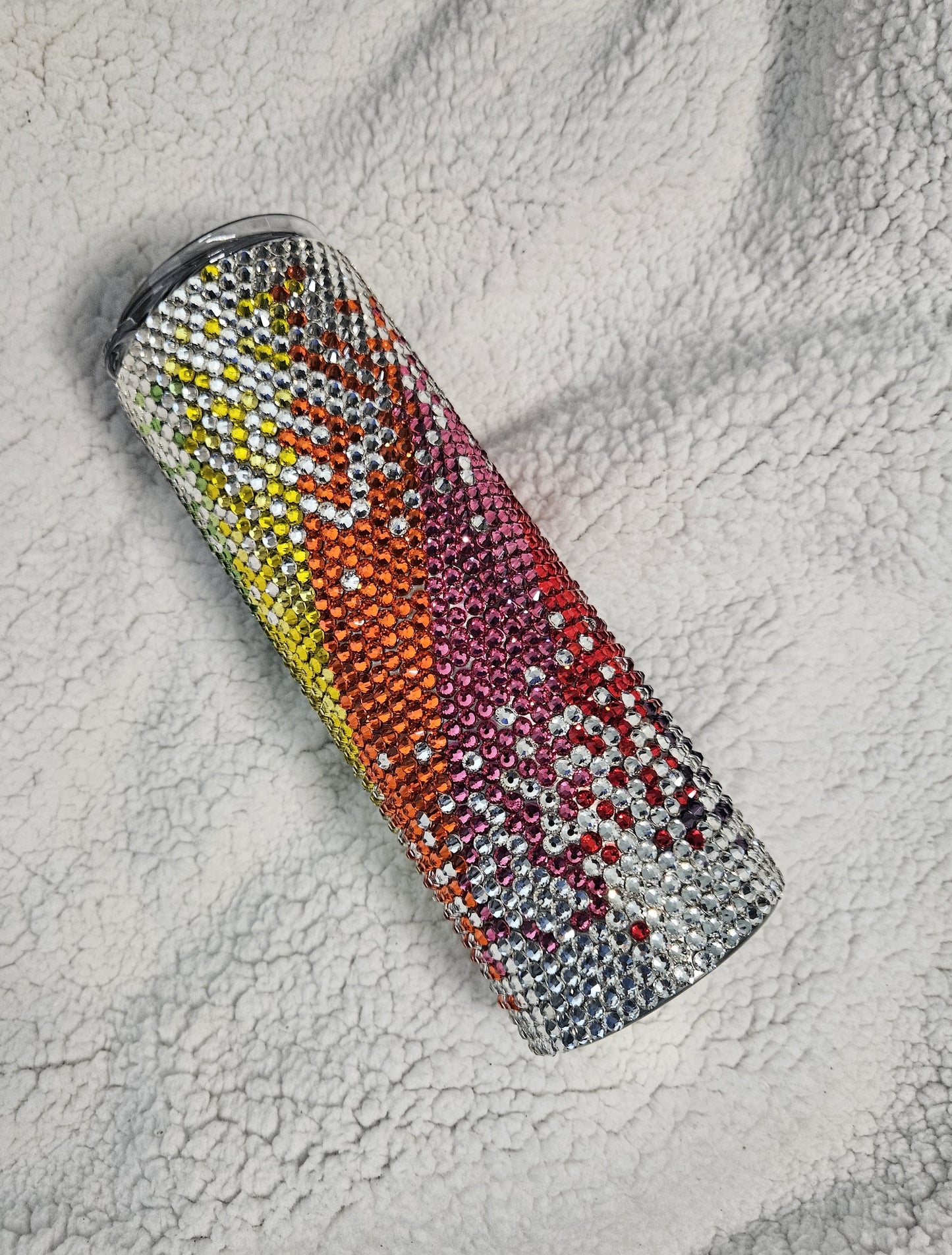 Scattered Rainbow Rhinestone 20oz. Tumbler