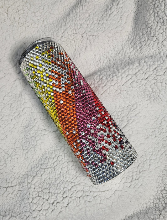 Scattered Rainbow Rhinestone 20oz. Tumbler