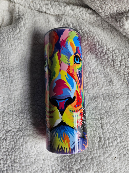 Multicolor Lion 20 oz. Skinny Tumbler