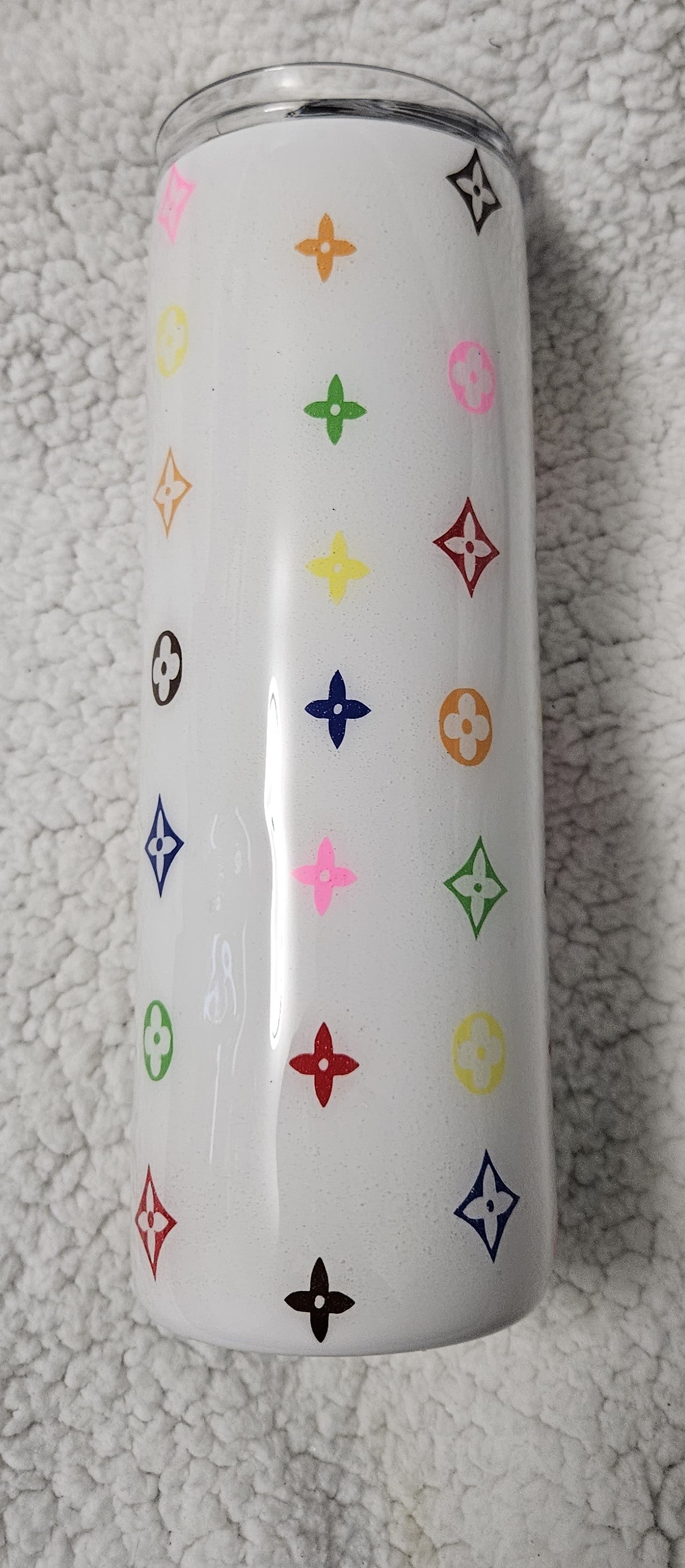 White Rainbow LV 20 oz. Skinny Tumbler