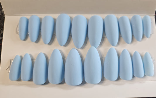 Baby Blue Matte Stiletto Press-On Nails Set