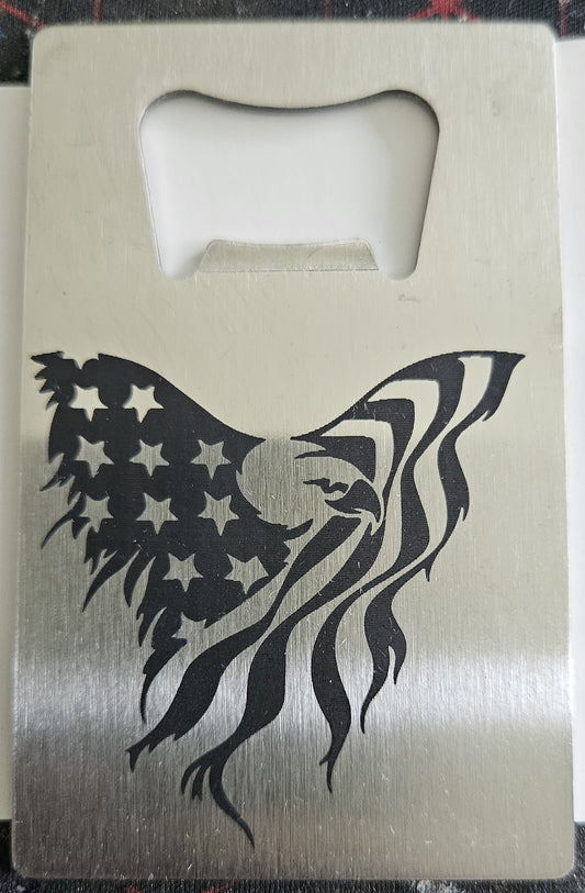 Eagle Flag Stainless Steel Bottle Opener