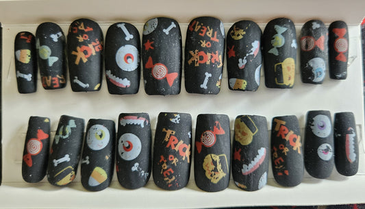 Matte Black Halloween Press-On Nails