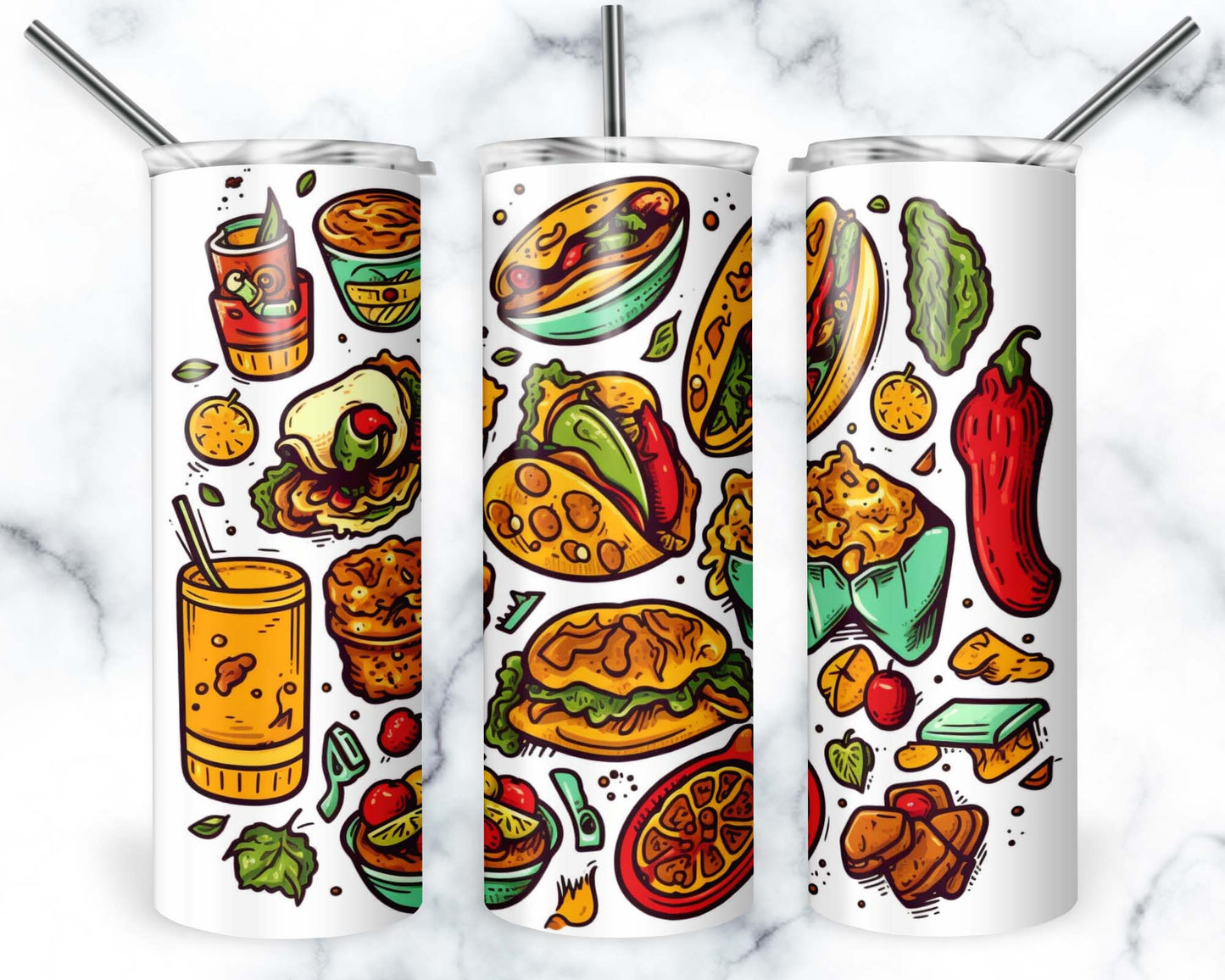 Mexican Food 20 oz. Skinny Tumbler