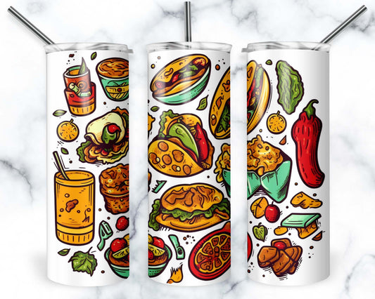 Mexican Food 20 oz. Skinny Tumbler