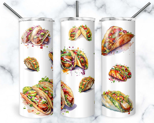 Tacos 20 oz. Skinny Tumbler