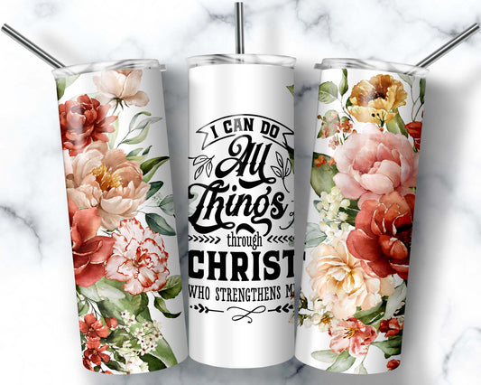 Philippians 4:13 20 oz. Skinny Tumbler