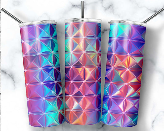 Holographic Squares 20 oz. Skinny Tumbler