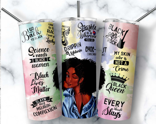 Black Women 20 oz. Skinny Tumbler