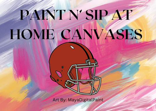 Pre-Printed Paint n' Sip Canvases - Football