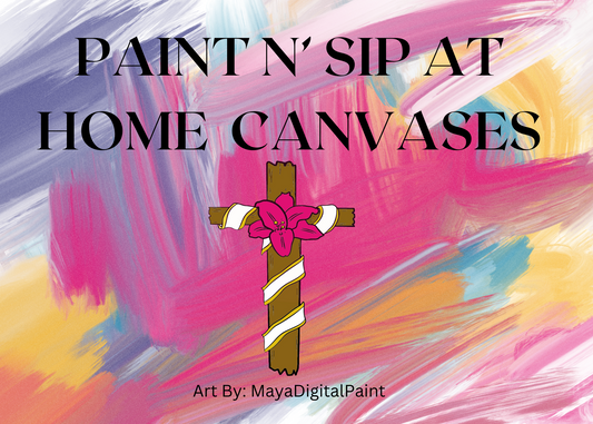 Pre-Printed Paint n' Sip Canvases - Cross
