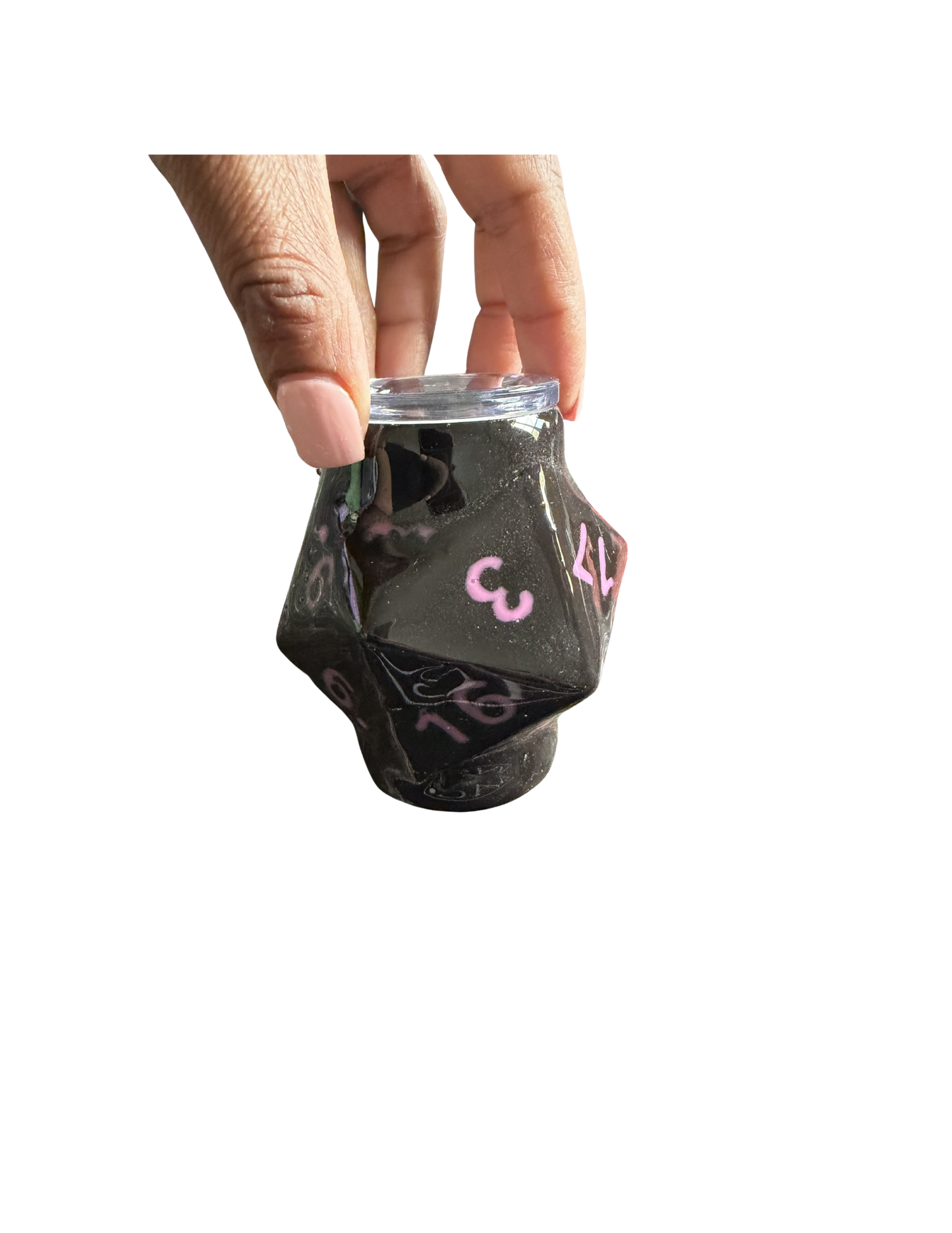 3 oz. D20 Blk & Pink Dice Tumbler
