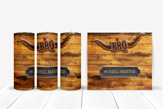 #1 BBQ Grill Master 20 oz. Skinny Tumbler
