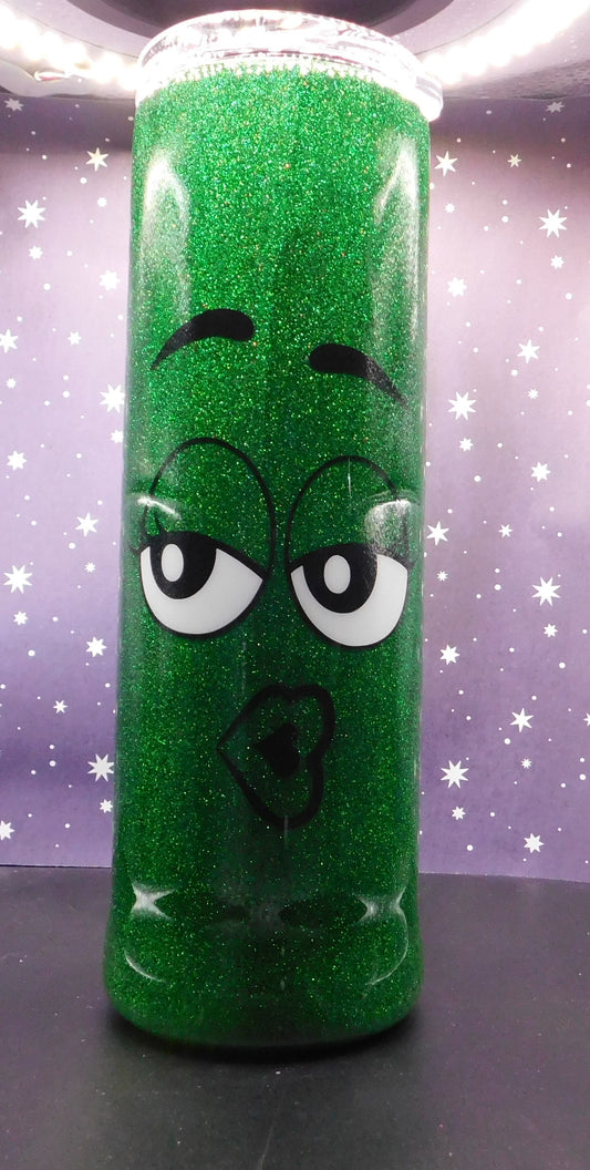 Green Glittered M&M 30 oz. Skinny Tumbler