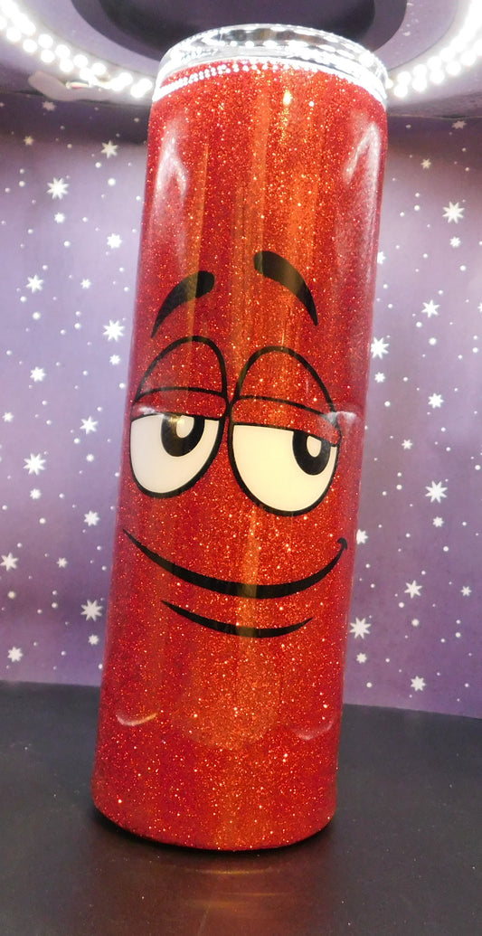 Red Glittered M&M 30 oz. Skinny Tumbler