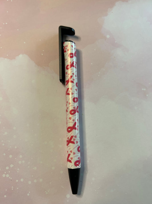 Pink & White Ribbon Breast Cancer Awareness Pen
