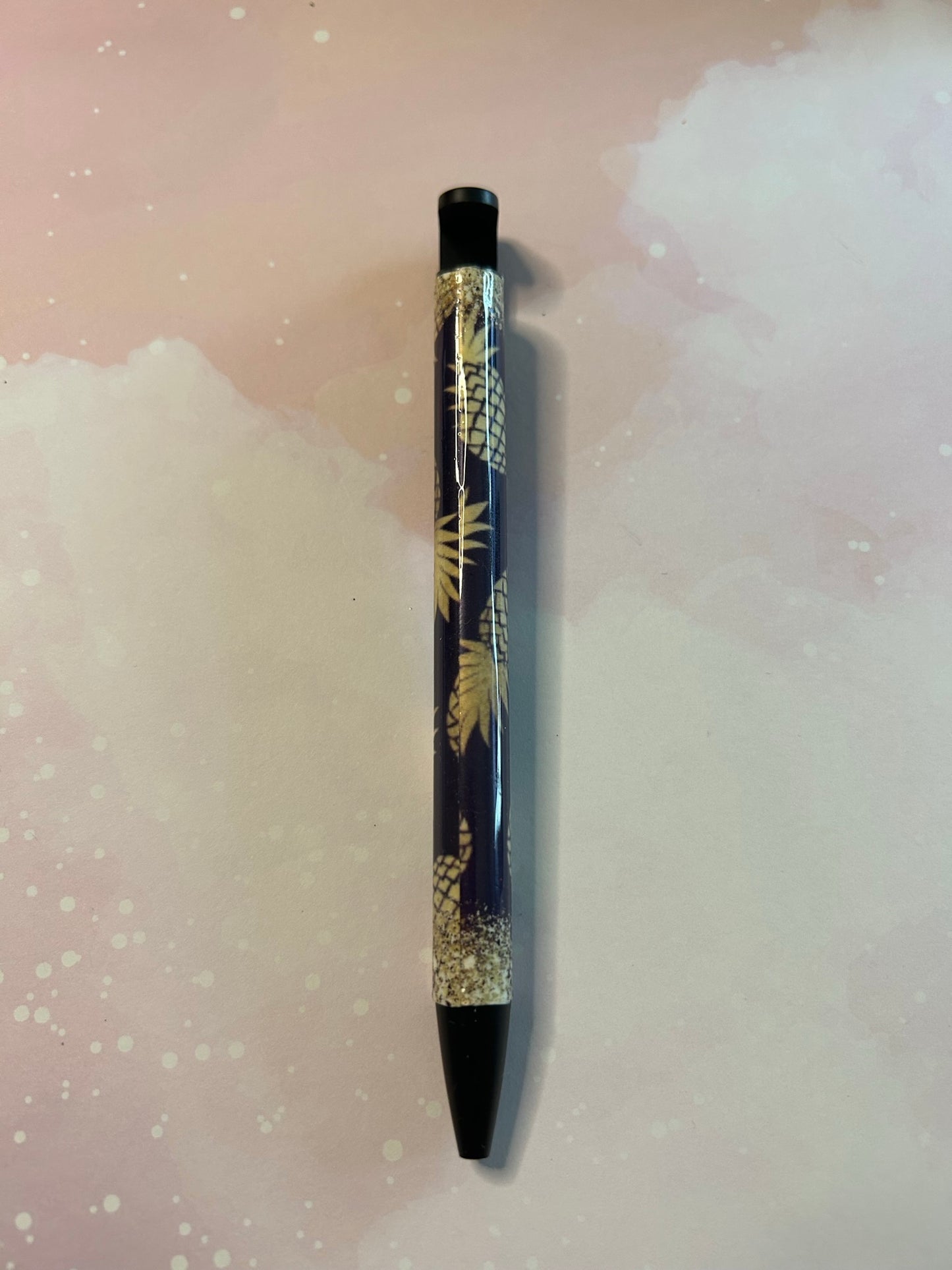 Black & Gold Pineapple Pen