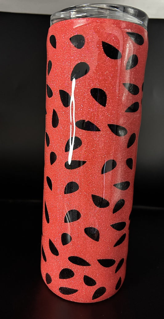 Summer Glitter Watermelon 20 oz. Skinny Tumbler