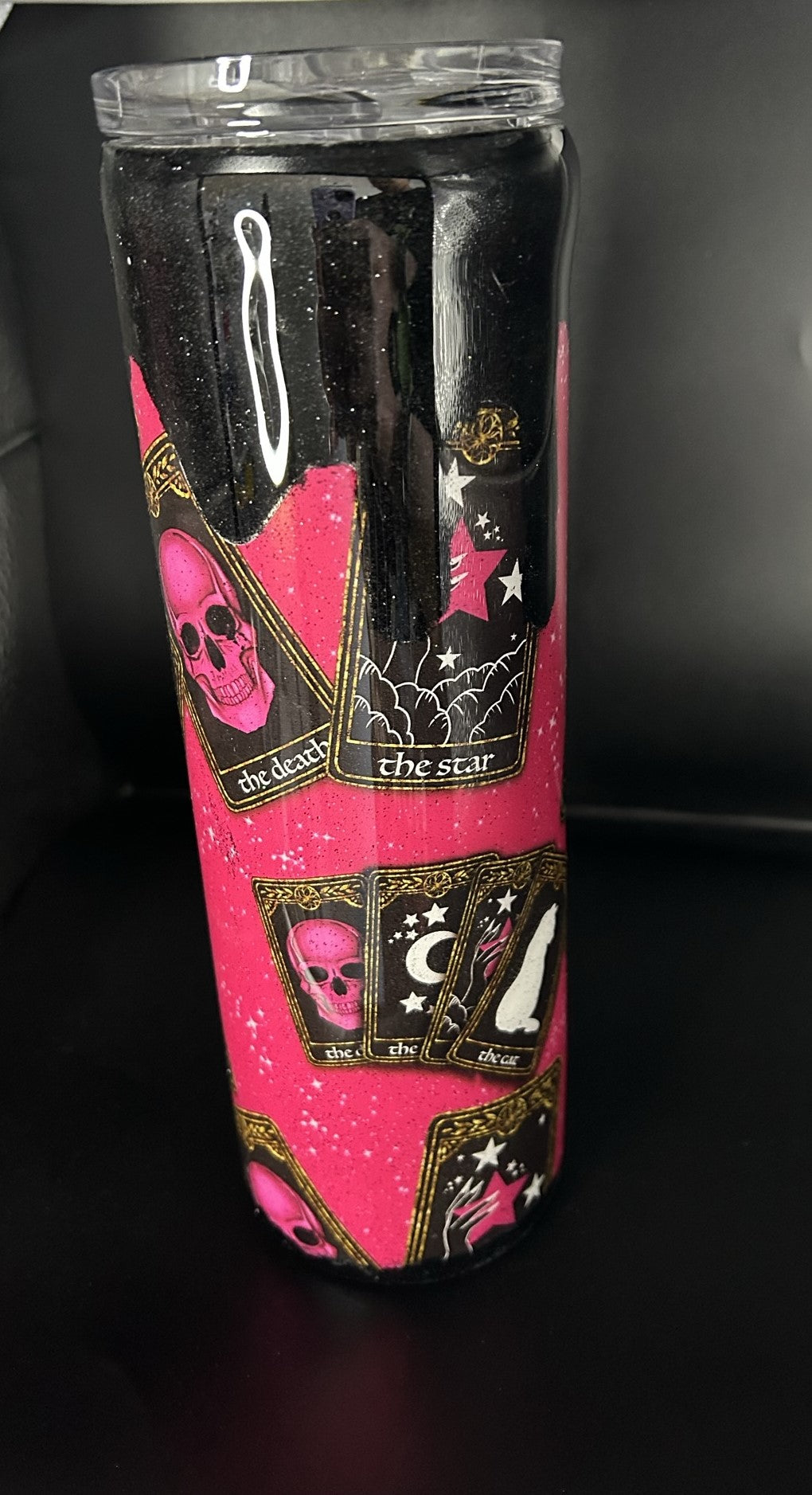 Tarot Card Black Drip 20 oz. Skinny Tumbler