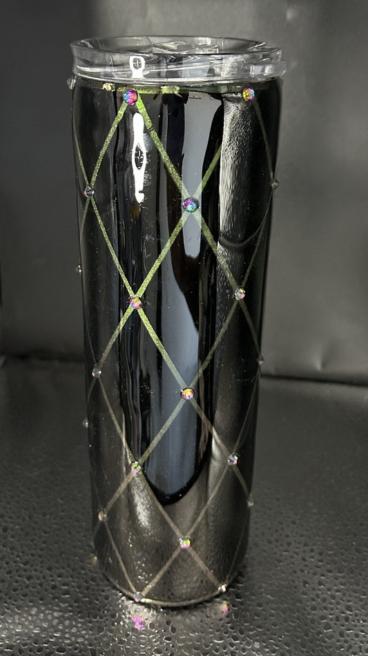 Argyle Rhinestone Color Shift 20 oz. Skinny Tumbler