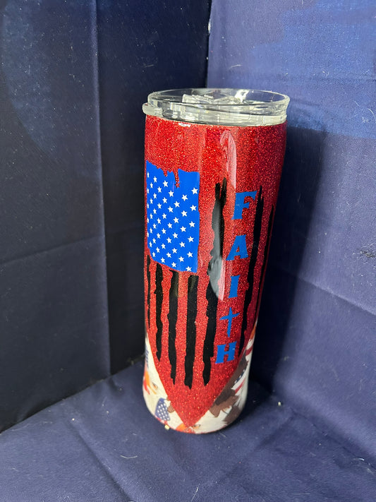 Faith Flag 20 oz. Skinny Tumbler