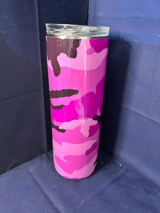Pink Camouflage 20 oz. Skinny Tumbler