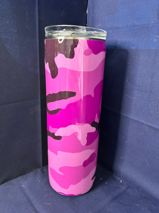 Pink Camouflage 20 oz. Skinny Tumbler