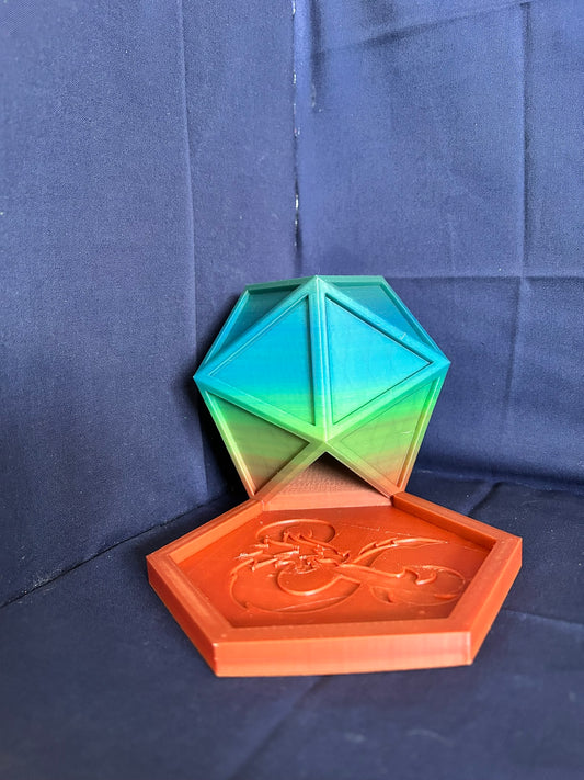 DnD D20 Dice Tower Rainbow