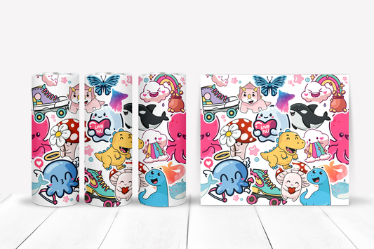 Cute Stickers 20 oz. Skinny Tumbler