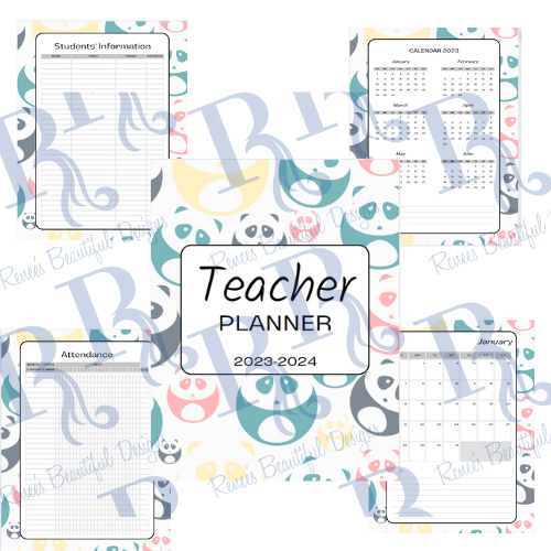 Pastel Panda Teacher Planner