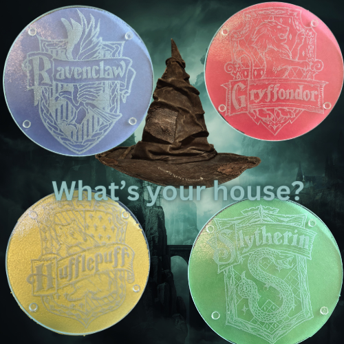 Hogwarts Houses Glass Trivets