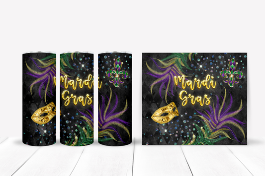 Mardi Gras 20 oz. Skinny Tumbler