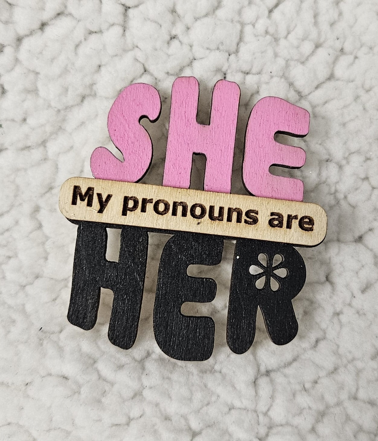 She/Her Pronoun Lapel Pins