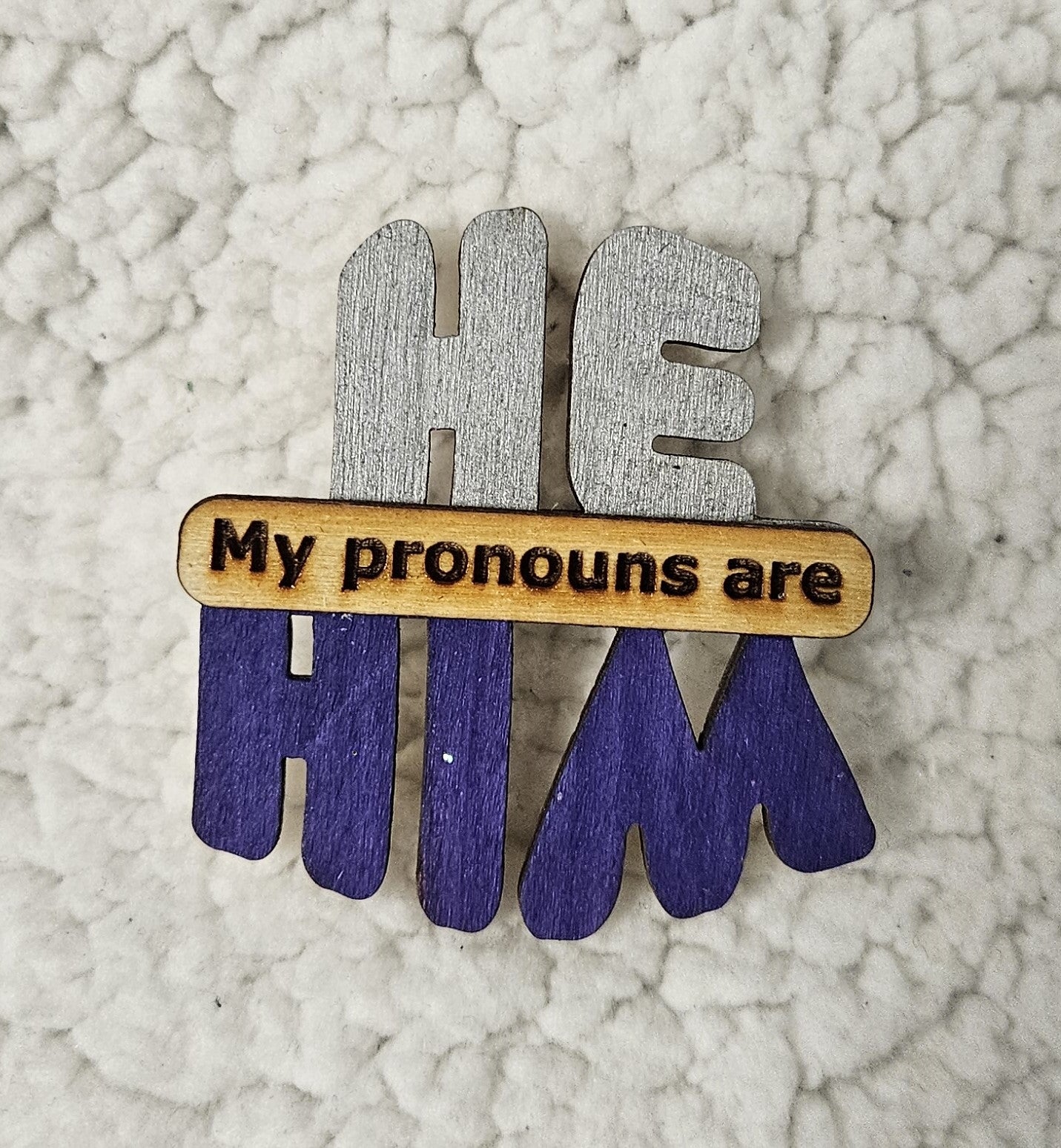 He/Him Pronoun Lapel Pins