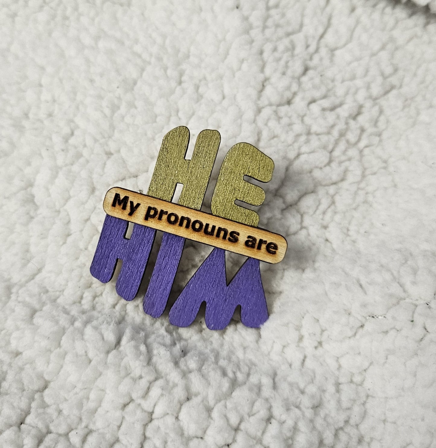 He/Him Pronoun Lapel Pins